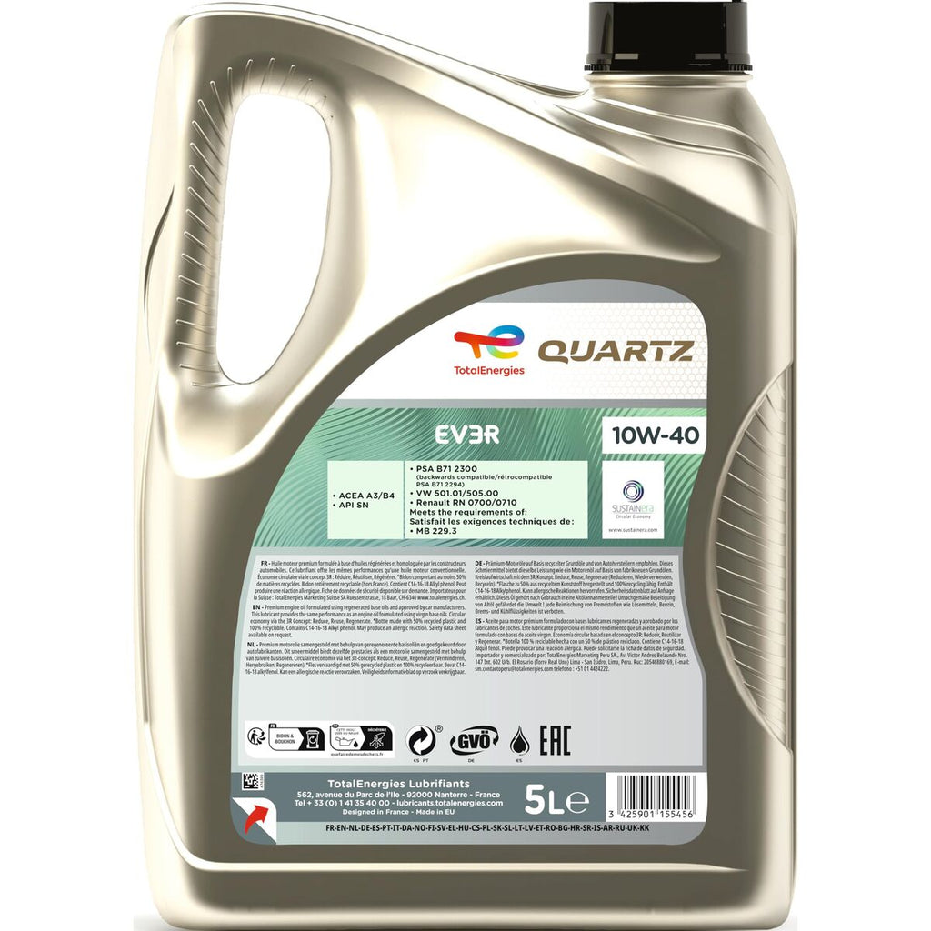 Car Motor Oil Totalenergies Quartz EV3R 10W40 5 L