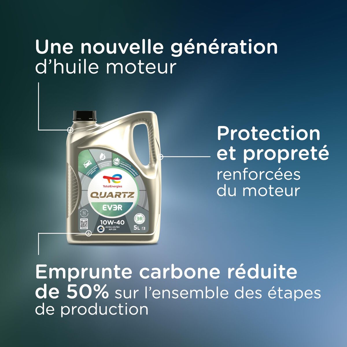 Car Motor Oil Totalenergies Quartz EV3R 10W40 5 L