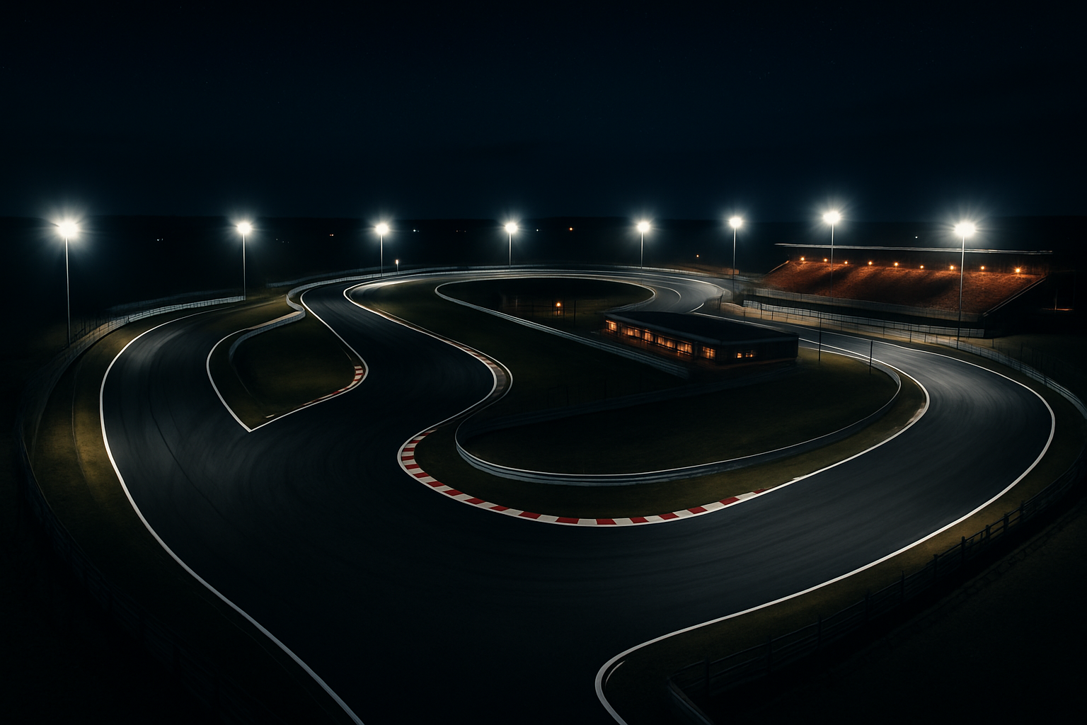 tor wyścigowy nocą